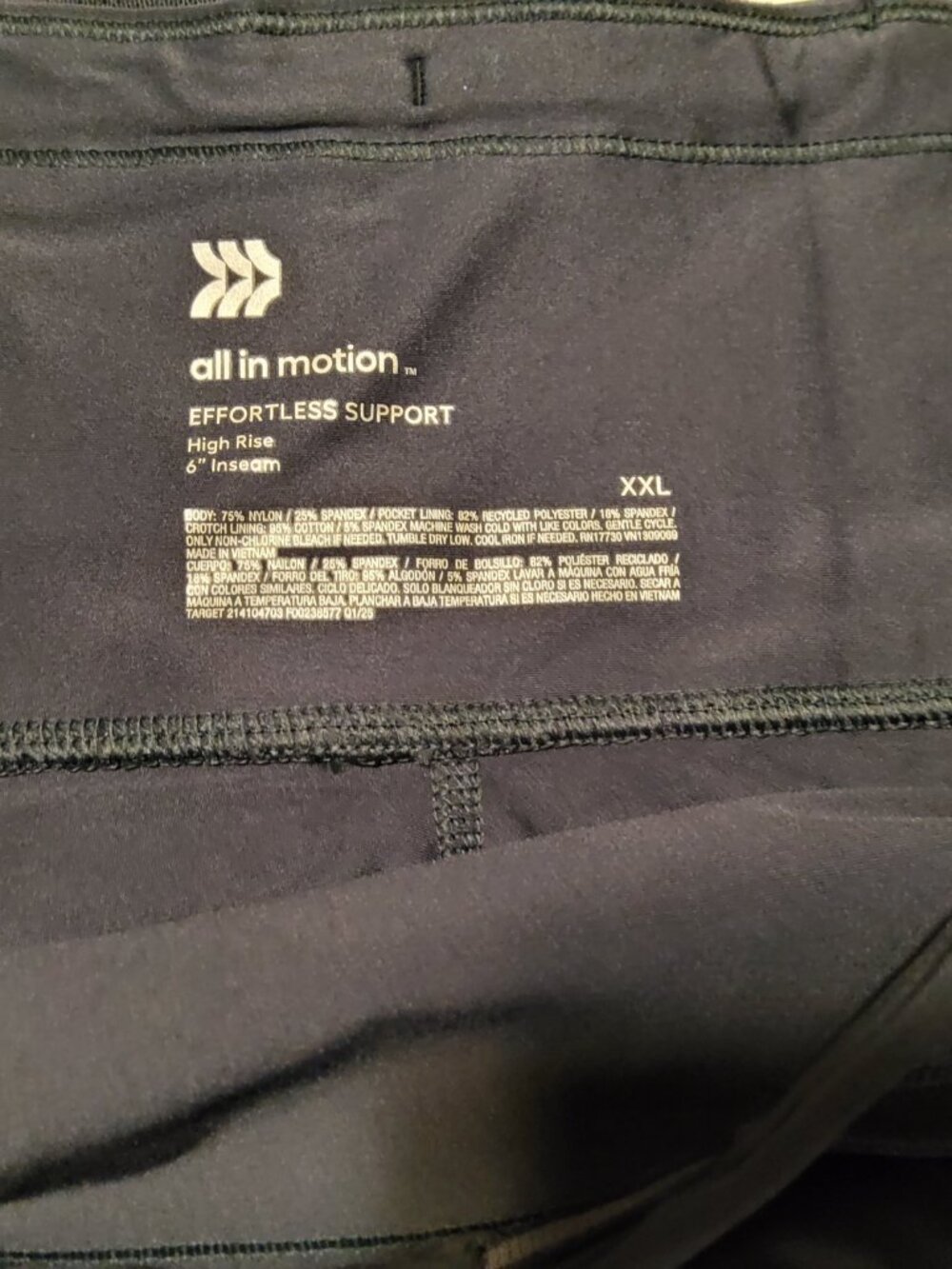 All in Motion Womens Effortless Support‎ Bike Shorts 6in Navy Blue XXL - Picture 5 of 6